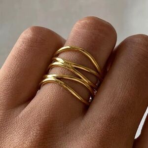 18K Gold Plated Adjustable Ring
